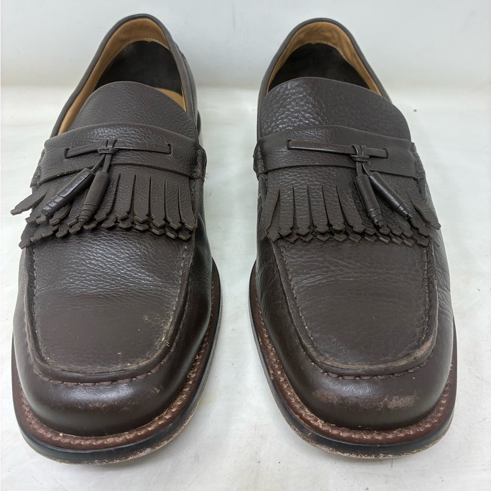 H. S. Trask Brown Leather Kilti Tassel Loafers